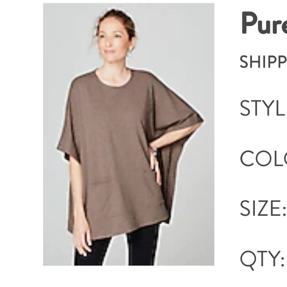 J.Jill Pure Jill Driftwood Heather Poncho pockets XSP NWT sealed fits S/M petite - Picture 6 of 9